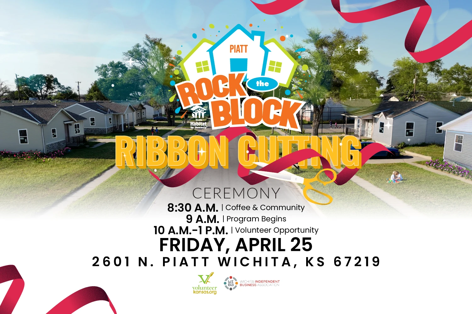 Featured image for “Media Advisory: Wichita Habitat for Humanity Invites Community to Rock the Block Piatt Ribbon Cutting Ceremony & Volunteer Event”