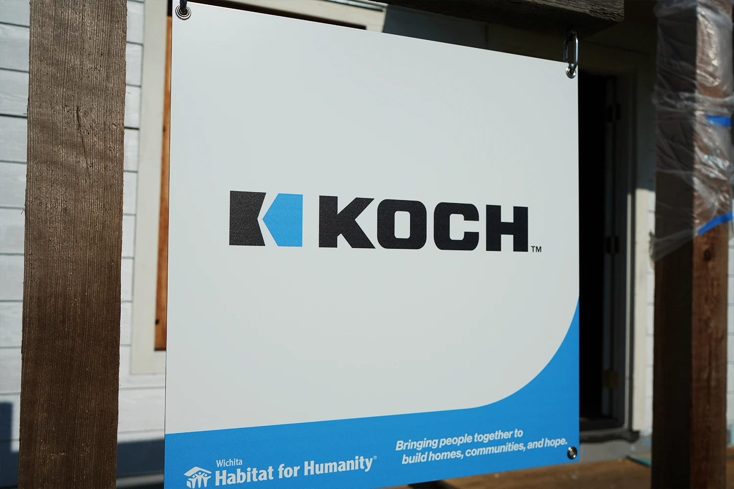 A Koch logo build sign.