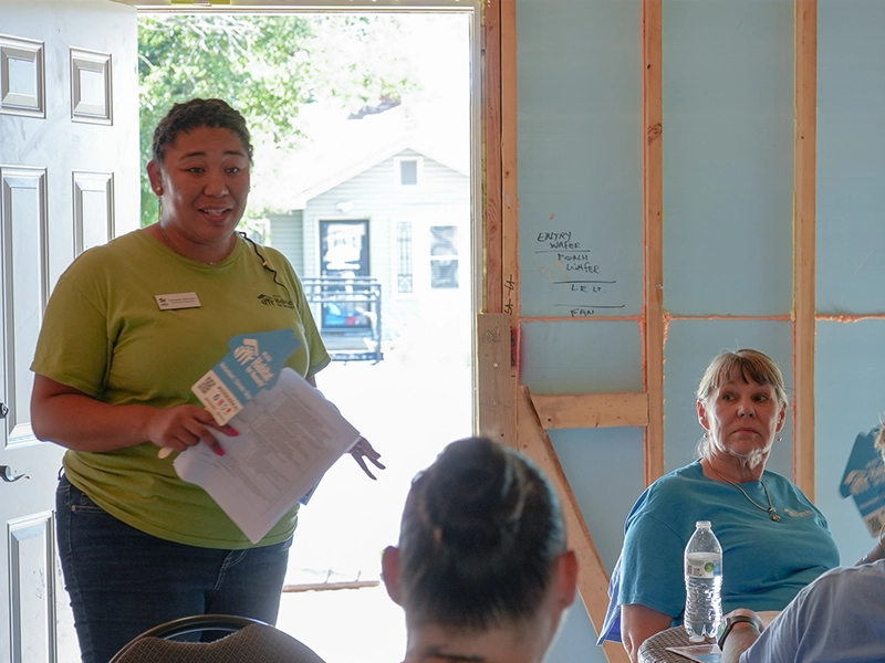 Danielle presenting at Legislative Build