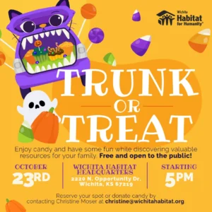 Trunk or Treat event flyer. Includes event details and registration instructions.