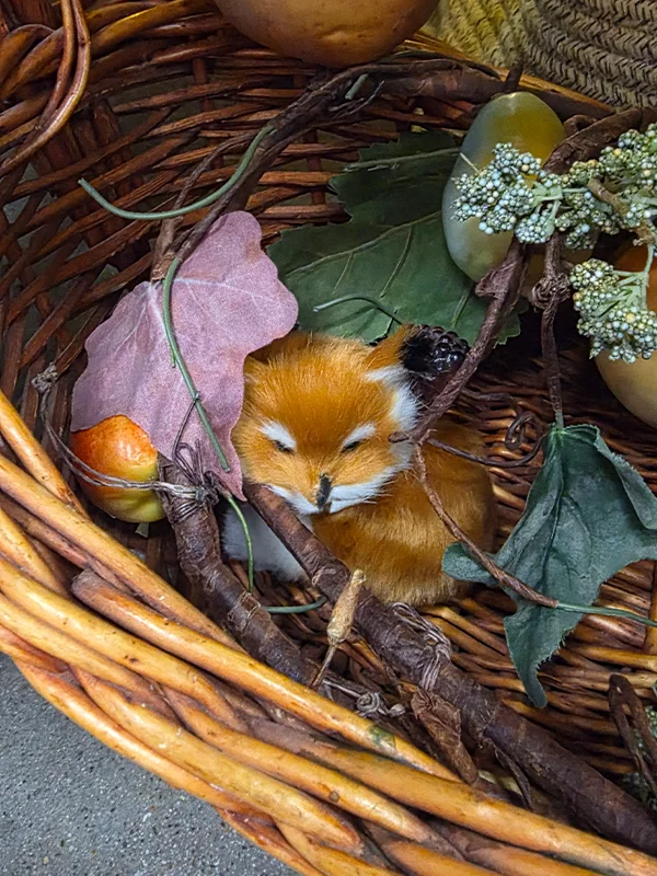 A miniature fox display.