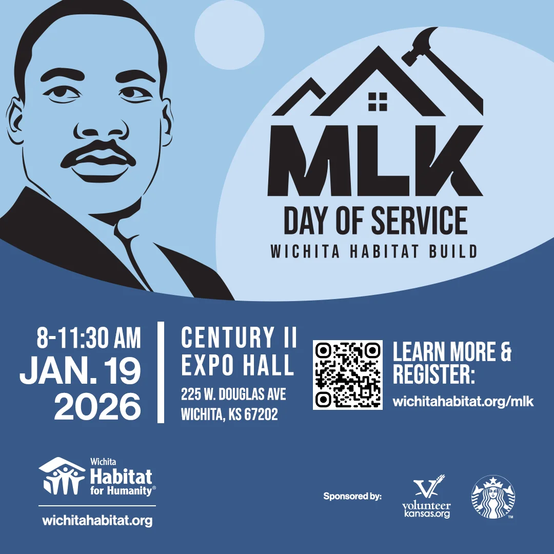 Martin Luther King, Jr. Day of Service Build event flyer. Includes time, date, and location.