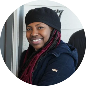 Family partner Naomi smiling.